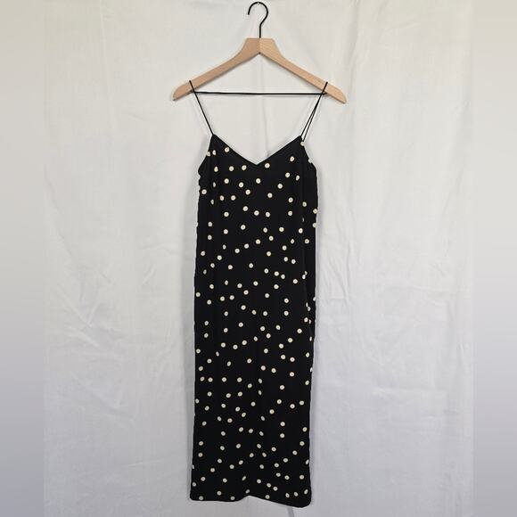 NWOT Anthropologie Plenty Dress Size 2 Blue & White Polka Dot Midi Slip - Picture 1 of 6